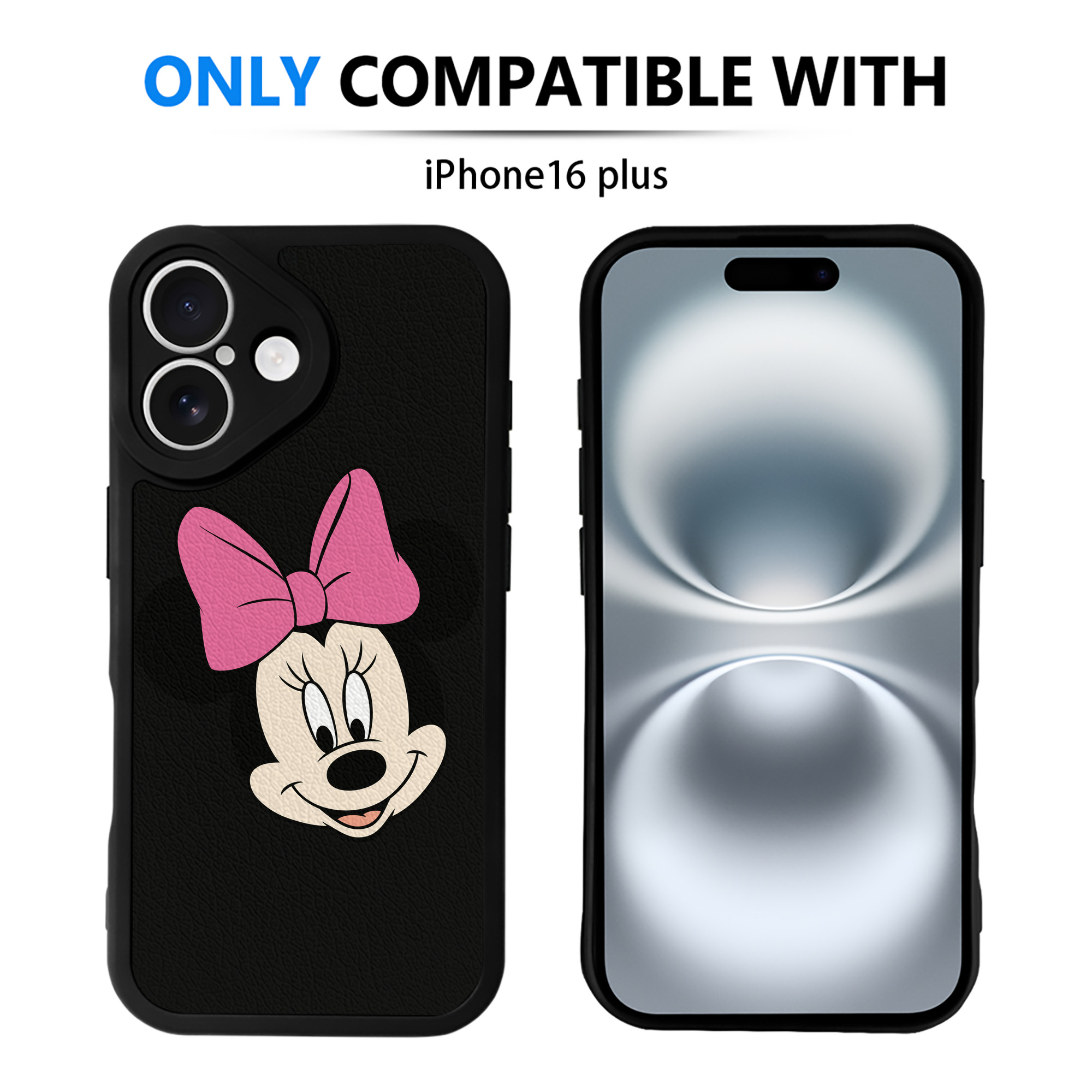 （画像用） ミッキーマウス Mickey Mouse 【iPhone 16シリーズ対応】シリコンスマホケース（レザー調） 材質：シリコン